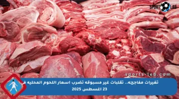 تغيرات مفاجئة.. تقلبات غير مسبوقة تضرب أسعار اللحوم المحلية في 23 أغسطس 2025